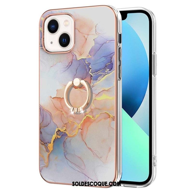 Coque iPhone 15 Plus Anneau-Support Marbre