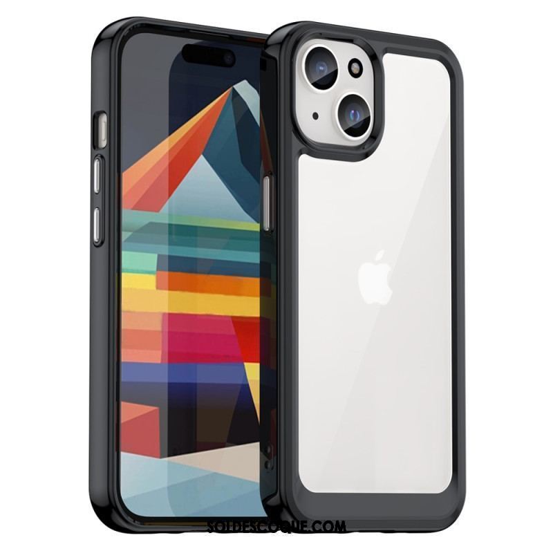 Coque iPhone 15 Plus Dos Acrylique et Rebords Silicone