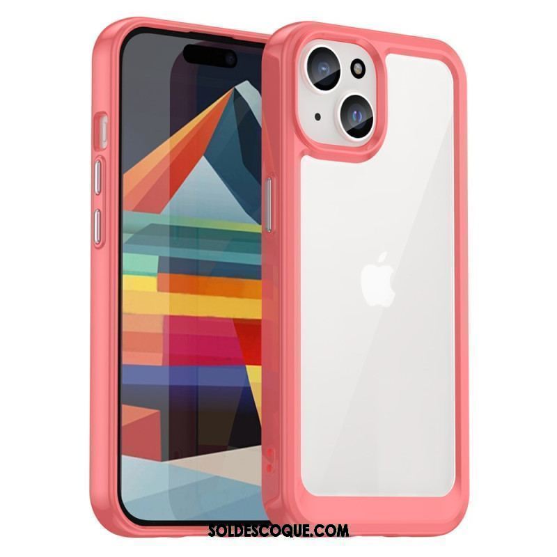 Coque iPhone 15 Plus Dos Acrylique et Rebords Silicone