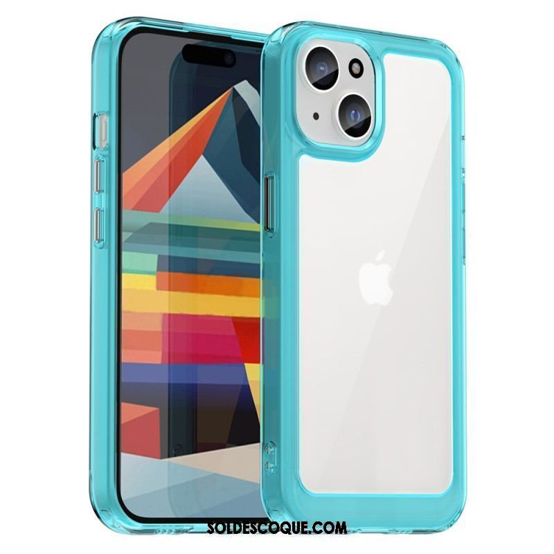 Coque iPhone 15 Plus Dos Acrylique et Rebords Silicone