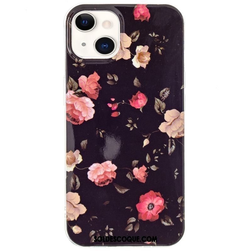 Coque iPhone 15 Plus Fluorescente Fleurs