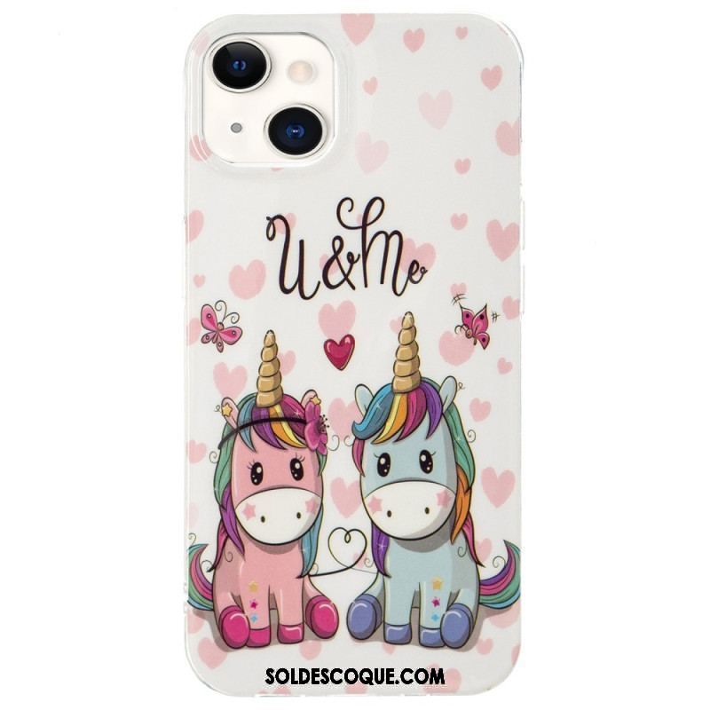 Coque iPhone 15 Plus Fluorescente Licorne