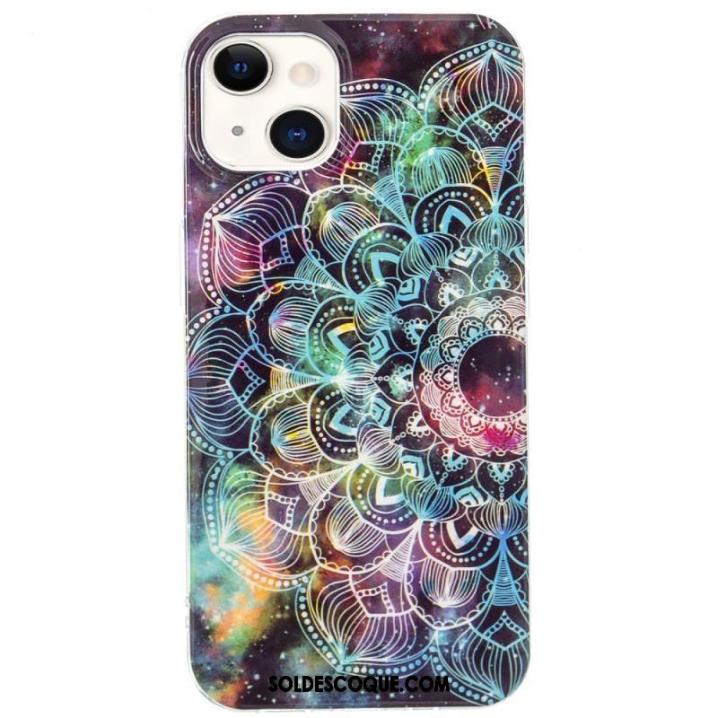 Coque iPhone 15 Plus Fluorescente Mandala