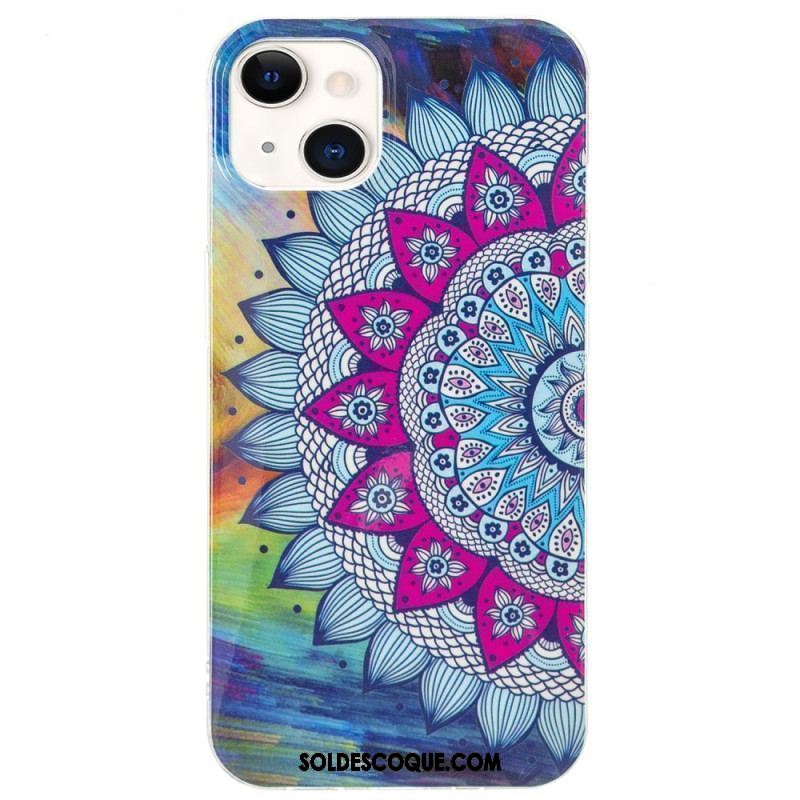 Coque iPhone 15 Plus Fluorescente Mandala