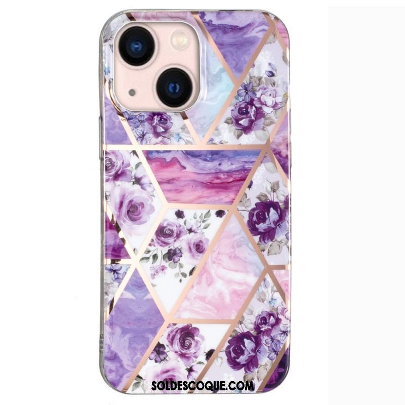 Coque iPhone 15 Plus Marbre Floral