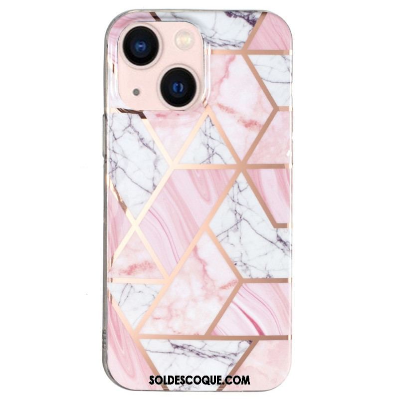 Coque iPhone 15 Plus Marbre Géométrique Flashy