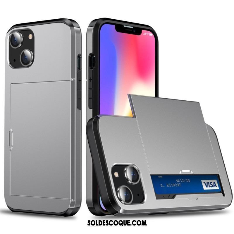 Coque iPhone 15 Plus Porte-Cartes Intégré Effet Métal