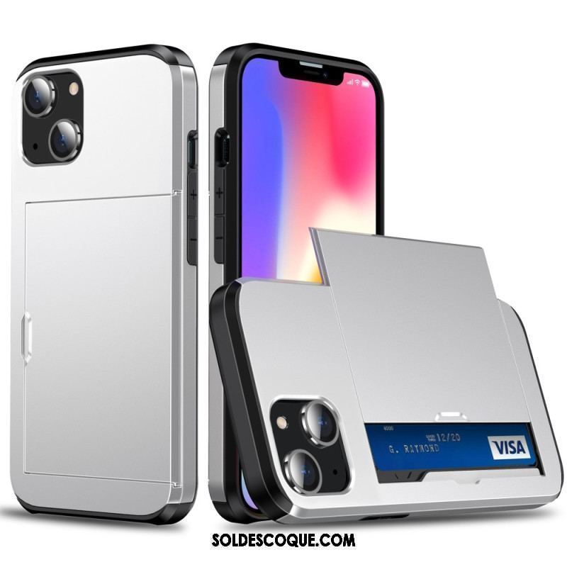 Coque iPhone 15 Plus Porte-Cartes Intégré Effet Métal