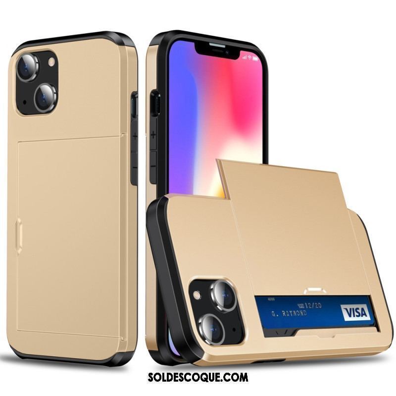 Coque iPhone 15 Plus Porte-Cartes Intégré Effet Métal