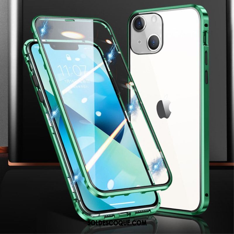 Coque iPhone 15 Plus Verre Trempé Avant et Arrière Cadre Métal