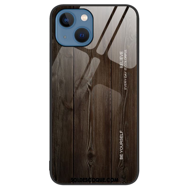 Coque iPhone 15 Plus Verre Trempé Design Bois