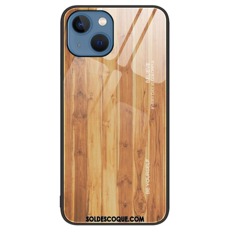 Coque iPhone 15 Plus Verre Trempé Design Bois