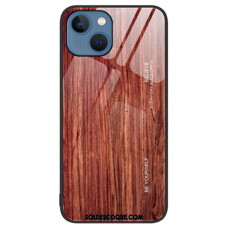 Coque iPhone 15 Plus Verre Trempé Design Bois