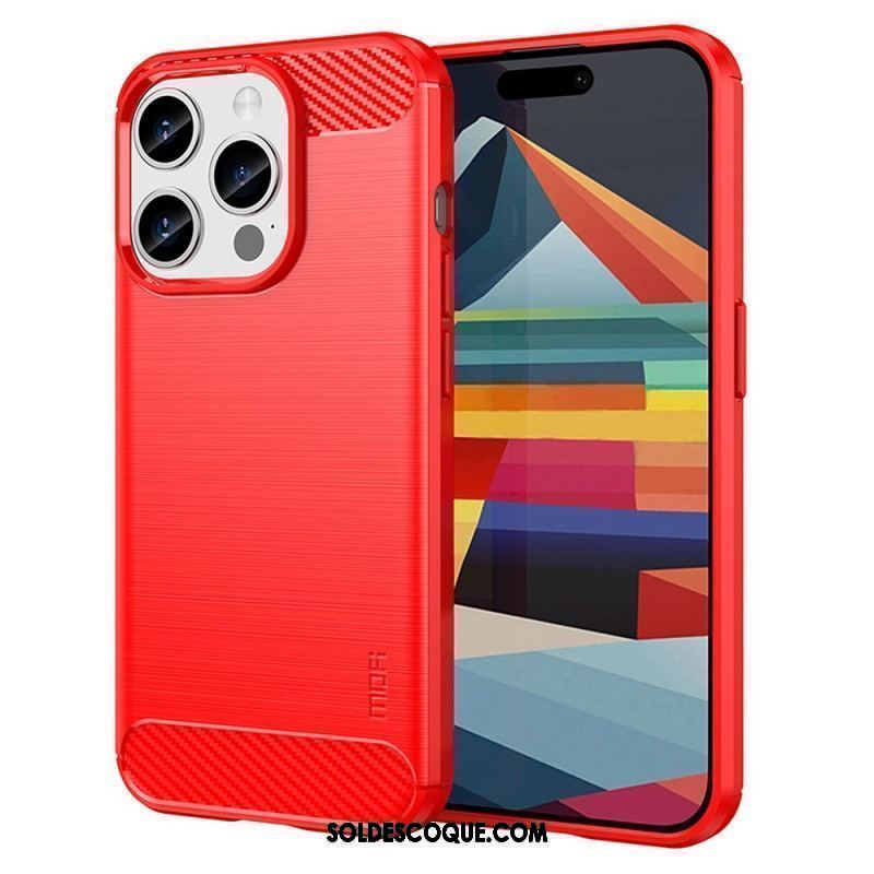 Coque iPhone 15 Pro Fibre Carbone Brossée MOFI