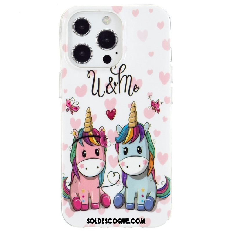 Coque iPhone 15 Pro Fluorescente Licorne