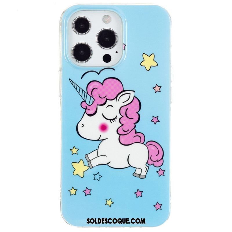 Coque iPhone 15 Pro Fluorescente Licorne