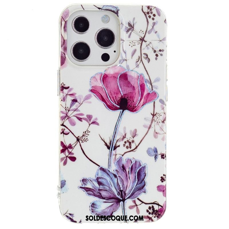 Coque iPhone 15 Pro Marbre Floral