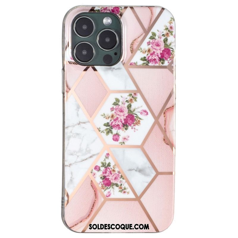 Coque iPhone 15 Pro Max Marbre Floral