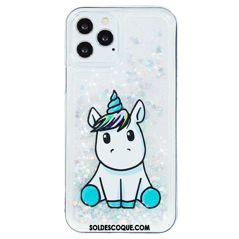 Coque iPhone 15 Pro Max Paillettes Licorne