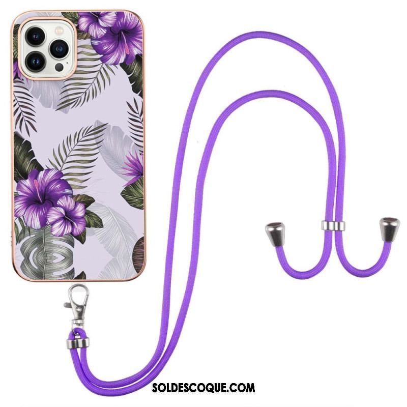 Coque iPhone 15 Pro Max à Cordon Florale