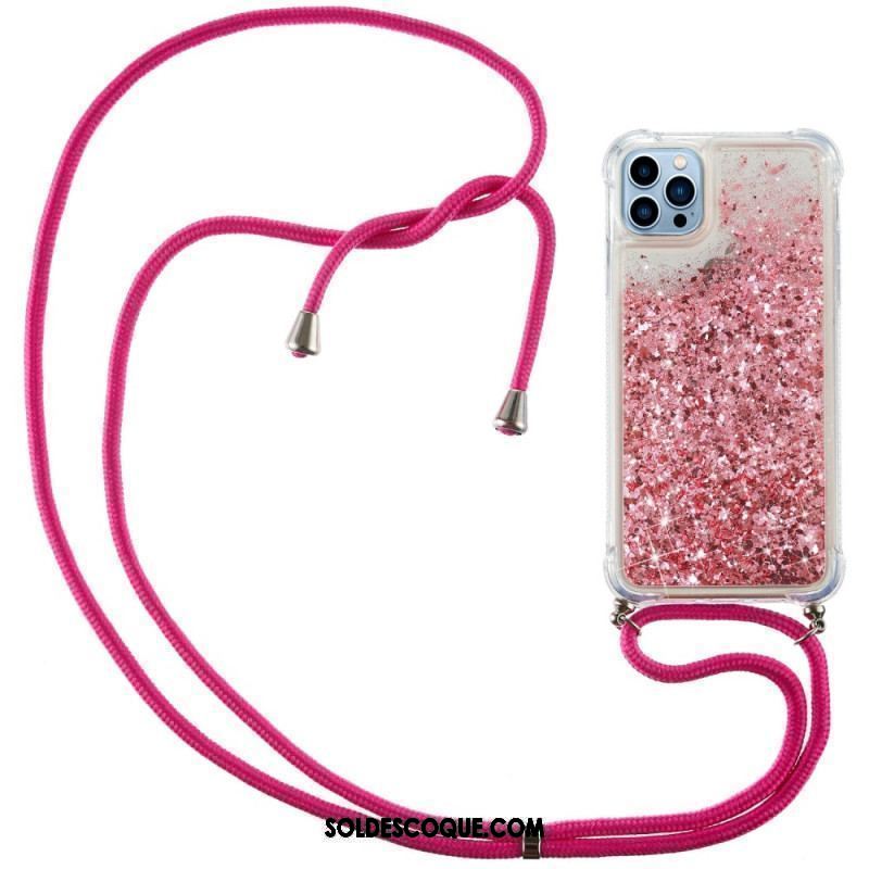 Coque iPhone 15 Pro Max à Cordon Paillettes