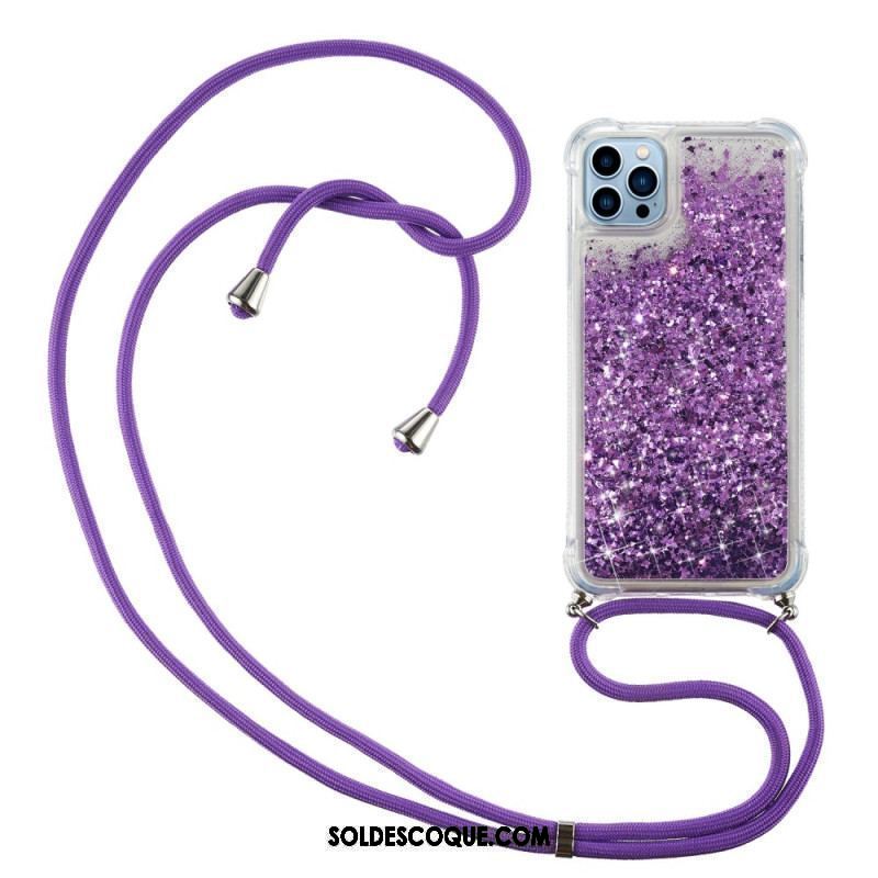 Coque iPhone 15 Pro Max à Cordon Paillettes