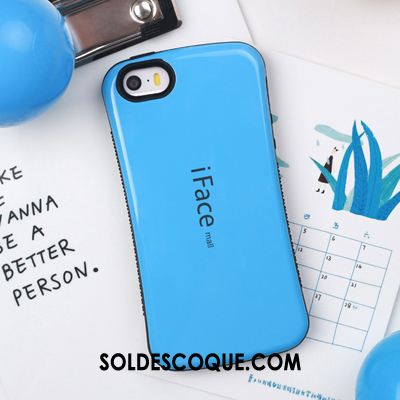 Coque iPhone 5 / 5s Amoureux Silicone Incassable Tout Compris Bleu Pas Cher