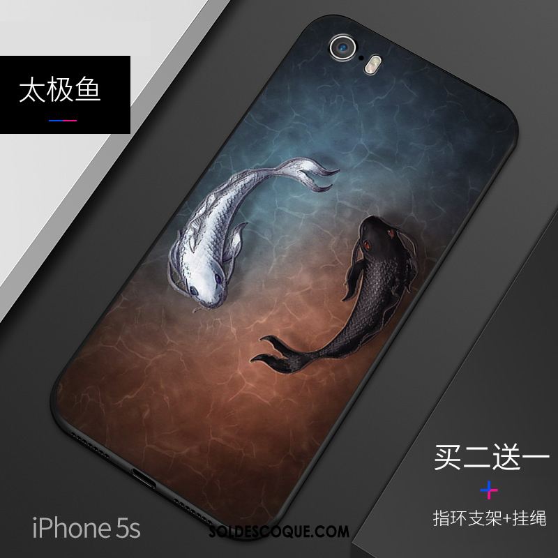 Coque iPhone 5 / 5s Incassable Style Chinois Gaufrage Silicone Étui Housse En Ligne