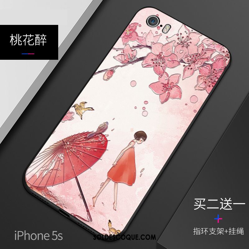 Coque iPhone 5 / 5s Incassable Style Chinois Gaufrage Silicone Étui Housse En Ligne