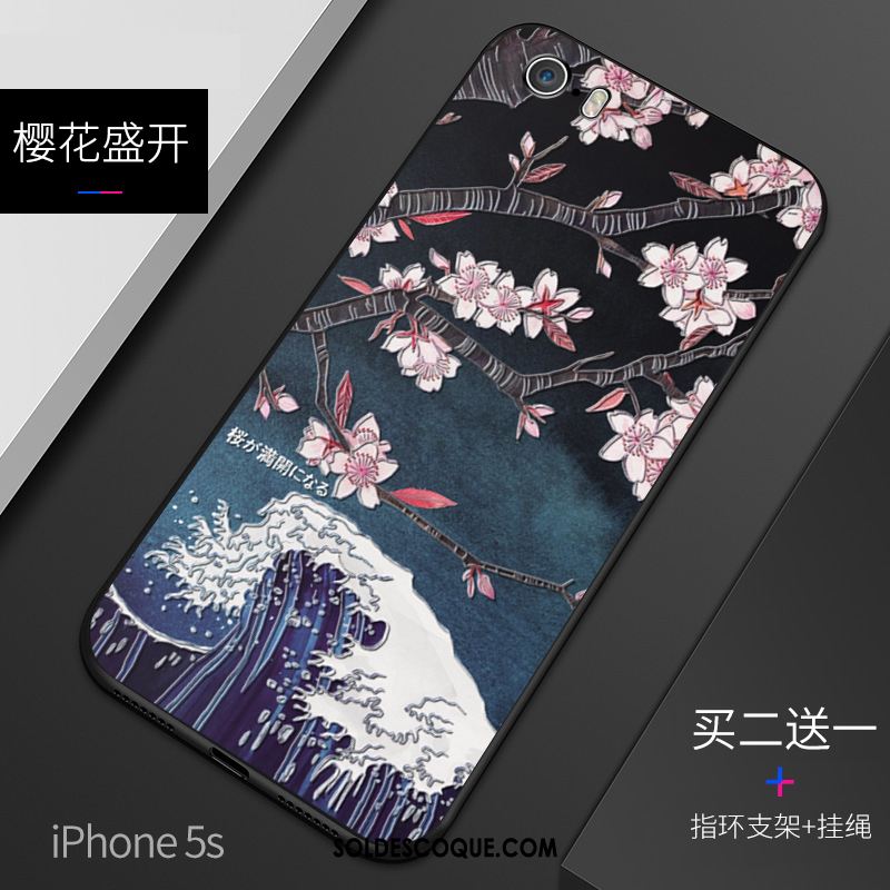 Coque iPhone 5 / 5s Incassable Style Chinois Gaufrage Silicone Étui Housse En Ligne