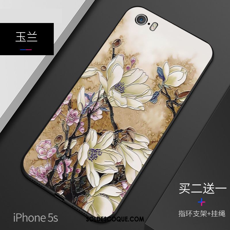 Coque iPhone 5 / 5s Incassable Style Chinois Gaufrage Silicone Étui Housse En Ligne