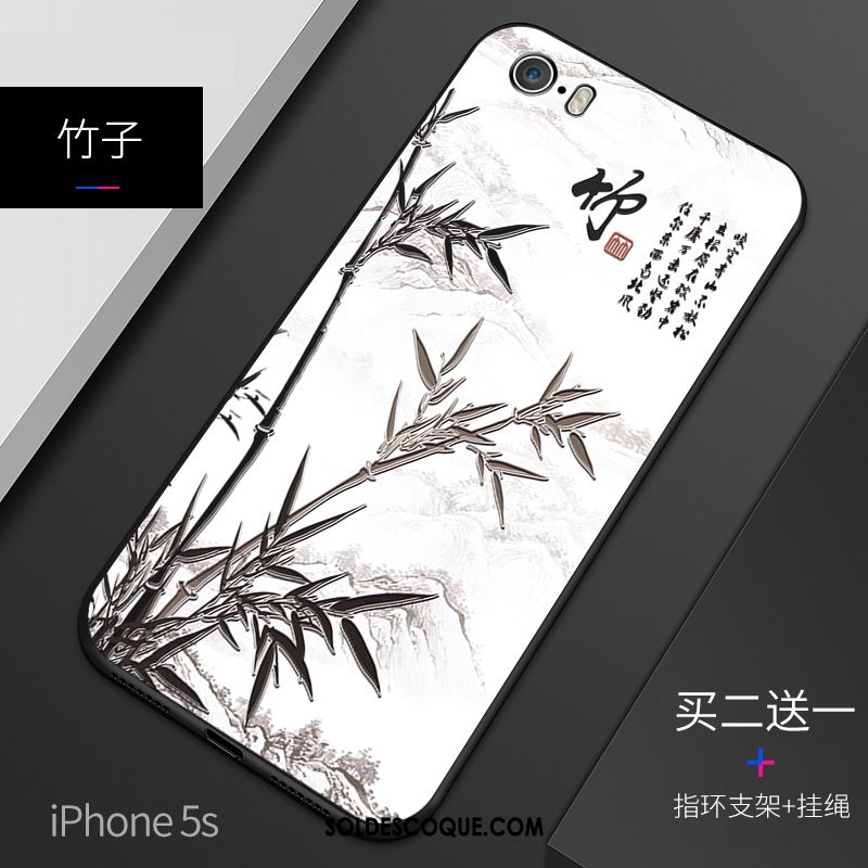 Coque iPhone 5 / 5s Incassable Style Chinois Gaufrage Silicone Étui Housse En Ligne