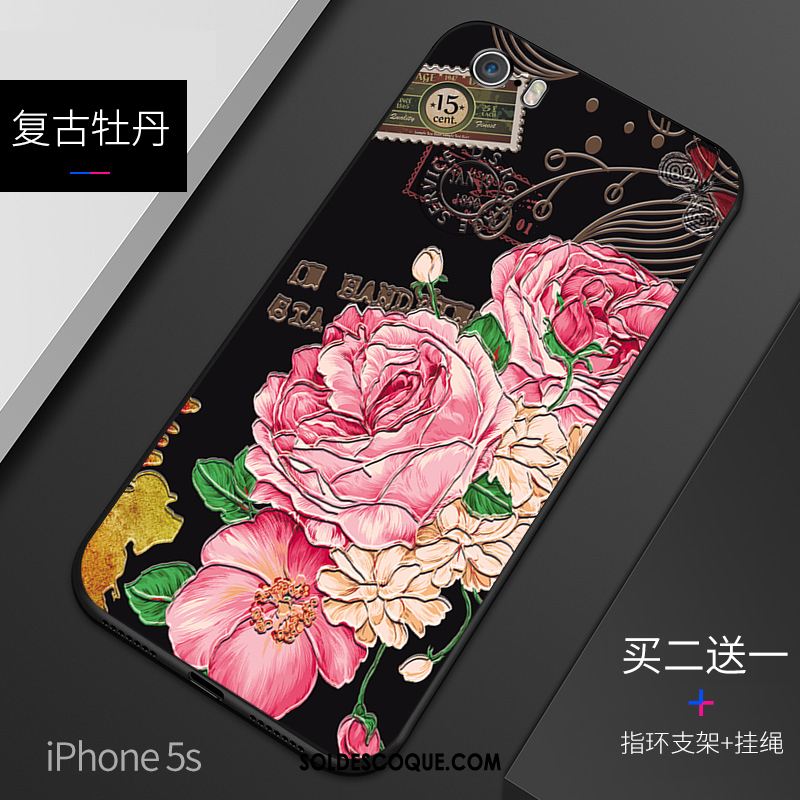 Coque iPhone 5 / 5s Incassable Style Chinois Gaufrage Silicone Étui Housse En Ligne