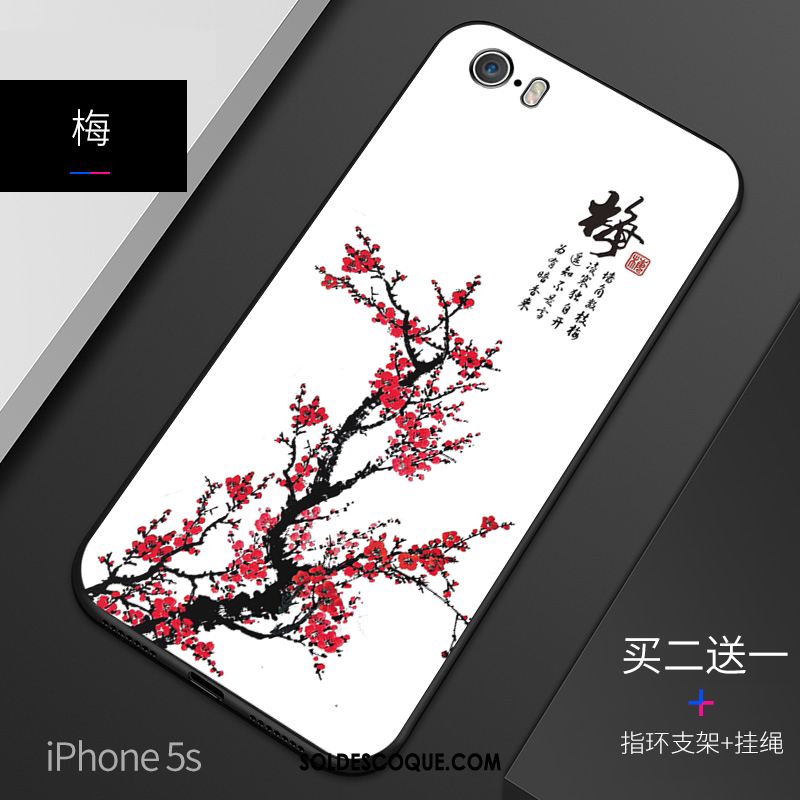 Coque iPhone 5 / 5s Incassable Style Chinois Gaufrage Silicone Étui Housse En Ligne