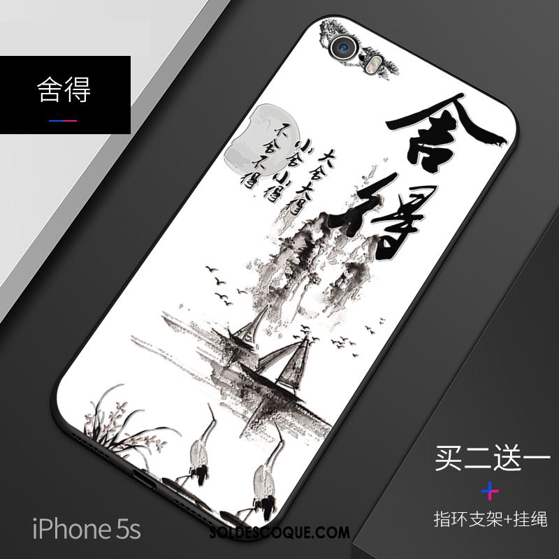 Coque iPhone 5 / 5s Incassable Style Chinois Gaufrage Silicone Étui Housse En Ligne