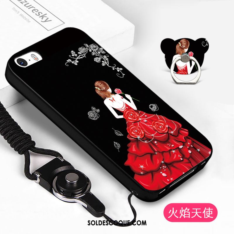 Coque iPhone 5 / 5s Noir Téléphone Portable Étui Incassable Simple Housse Pas Cher