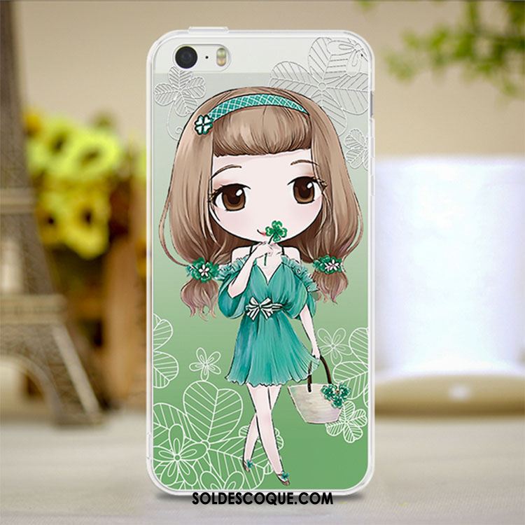 Coque iPhone 5 / 5s Protection Étui Fluide Doux Vert Silicone Pas Cher