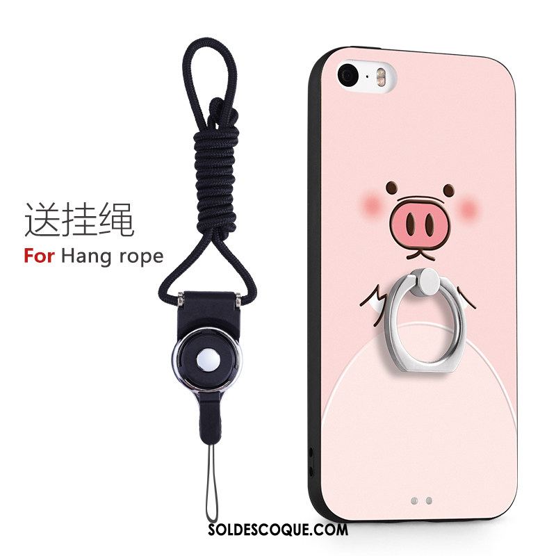 Coque iPhone 5 / 5s Rose Anneau Silicone Étui Incassable En Vente