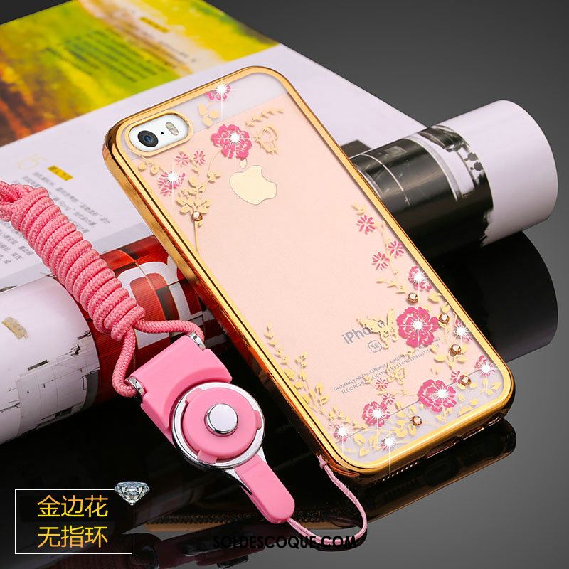 Coque iPhone 5 / 5s Rose Protection Personnalité Fluide Doux Ornements Suspendus Soldes