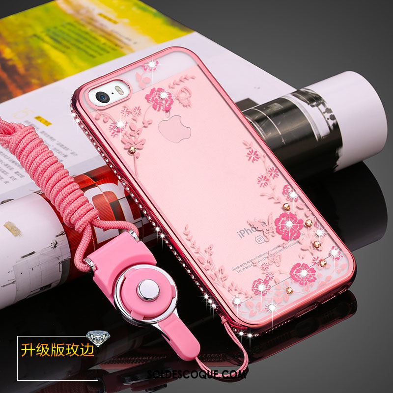 Coque iPhone 5 / 5s Rose Protection Personnalité Fluide Doux Ornements Suspendus Soldes