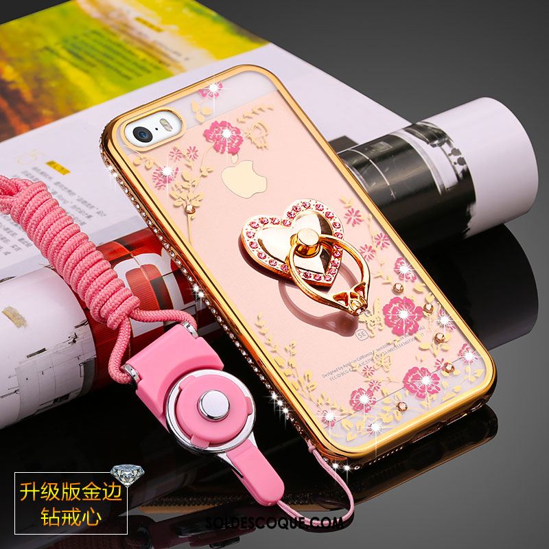 Coque iPhone 5 / 5s Rose Protection Personnalité Fluide Doux Ornements Suspendus Soldes