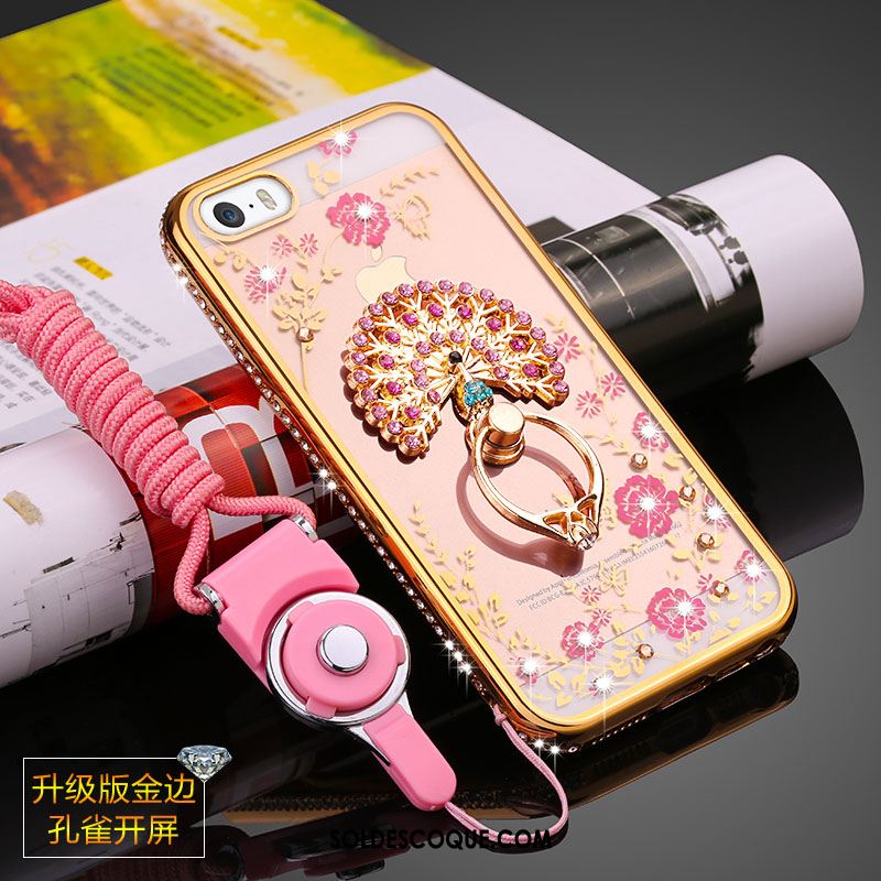 Coque iPhone 5 / 5s Rose Protection Personnalité Fluide Doux Ornements Suspendus Soldes