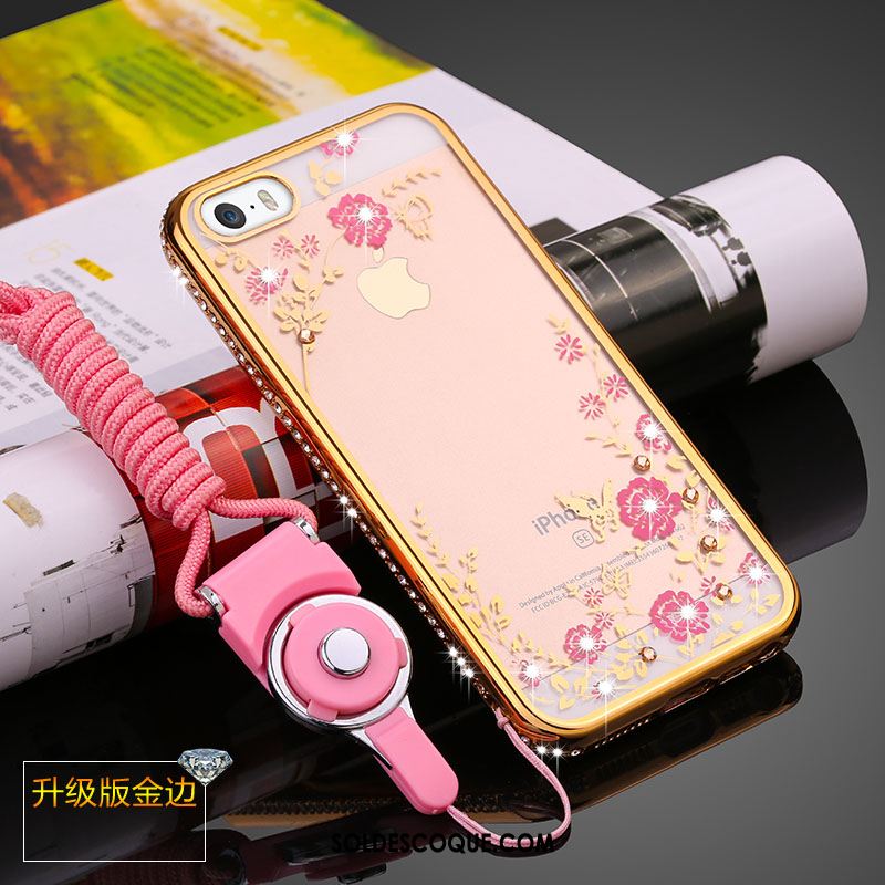 Coque iPhone 5 / 5s Rose Protection Personnalité Fluide Doux Ornements Suspendus Soldes