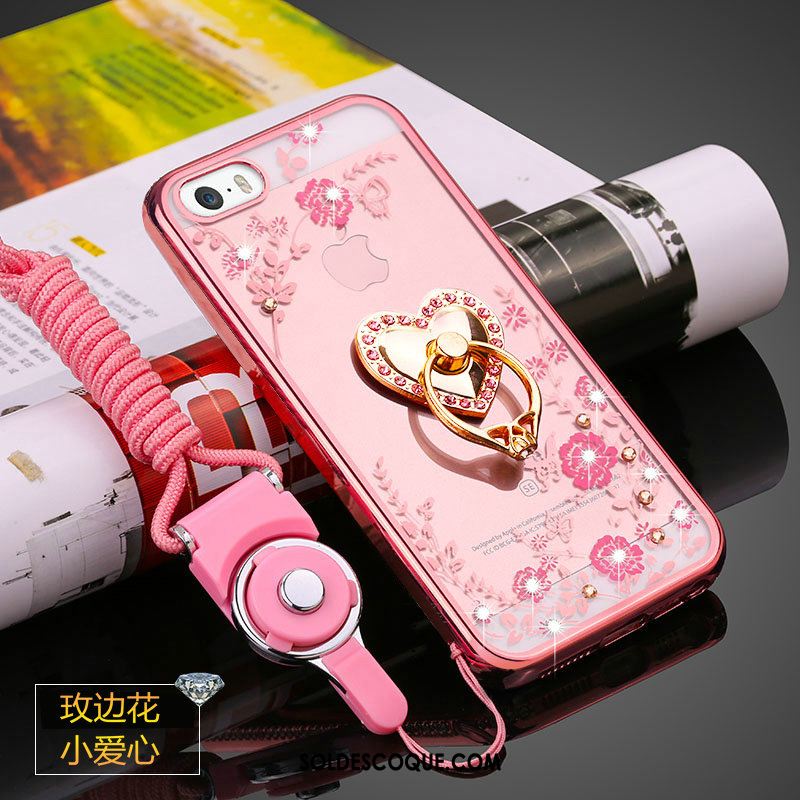 Coque iPhone 5 / 5s Rose Protection Personnalité Fluide Doux Ornements Suspendus Soldes