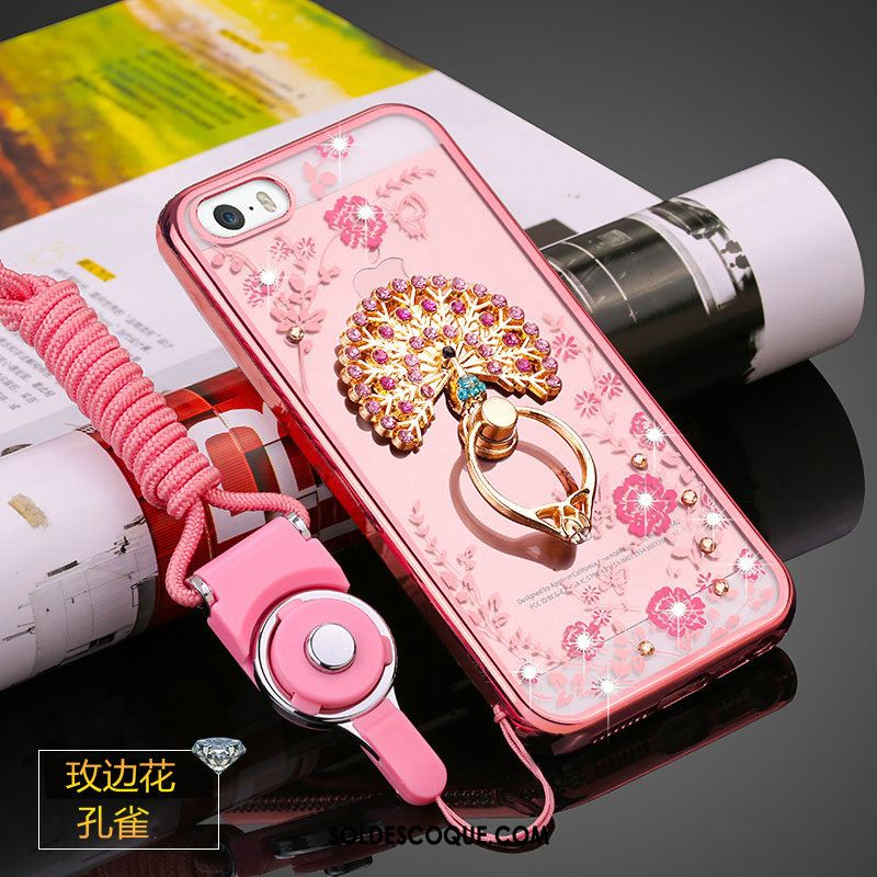 Coque iPhone 5 / 5s Rose Protection Personnalité Fluide Doux Ornements Suspendus Soldes