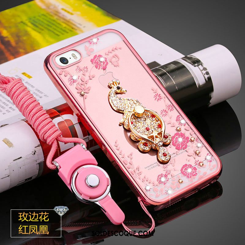 Coque iPhone 5 / 5s Rose Protection Personnalité Fluide Doux Ornements Suspendus Soldes