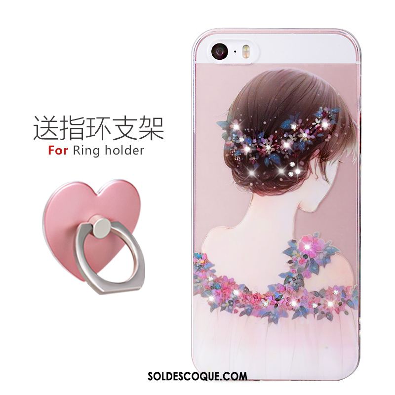 Coque iPhone 5 / 5s Strass Dessin Animé Tout Compris Nouveau Simple Pas Cher