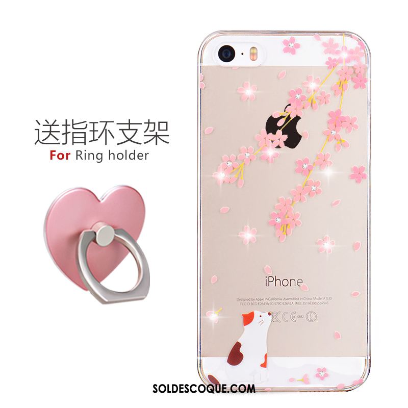 Coque iPhone 5 / 5s Strass Dessin Animé Tout Compris Nouveau Simple Pas Cher