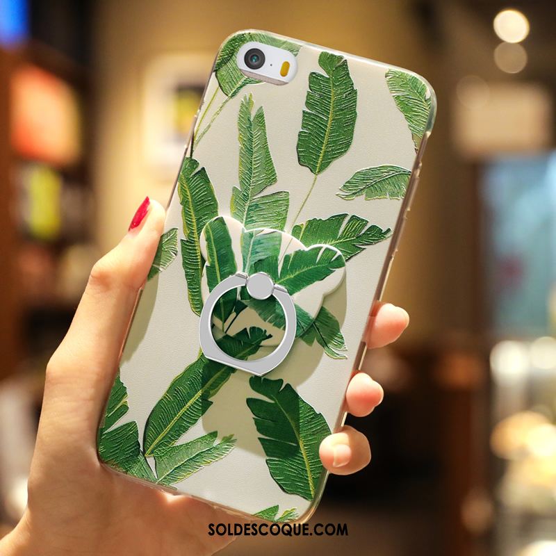 Coque iPhone 5 / 5s Transparent Vert Élégant Étui Nouveau Soldes
