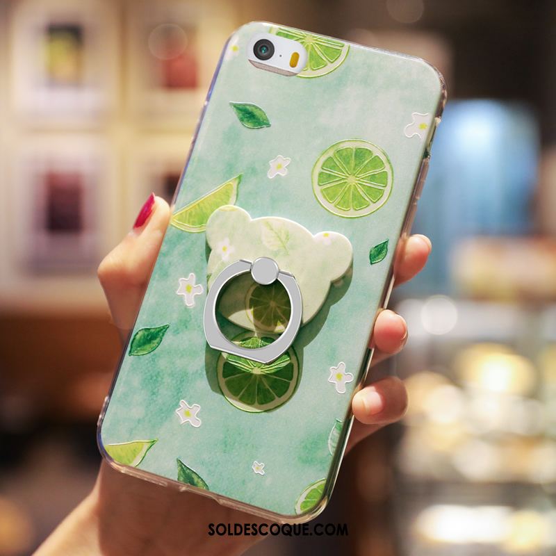 Coque iPhone 5 / 5s Transparent Vert Élégant Étui Nouveau Soldes